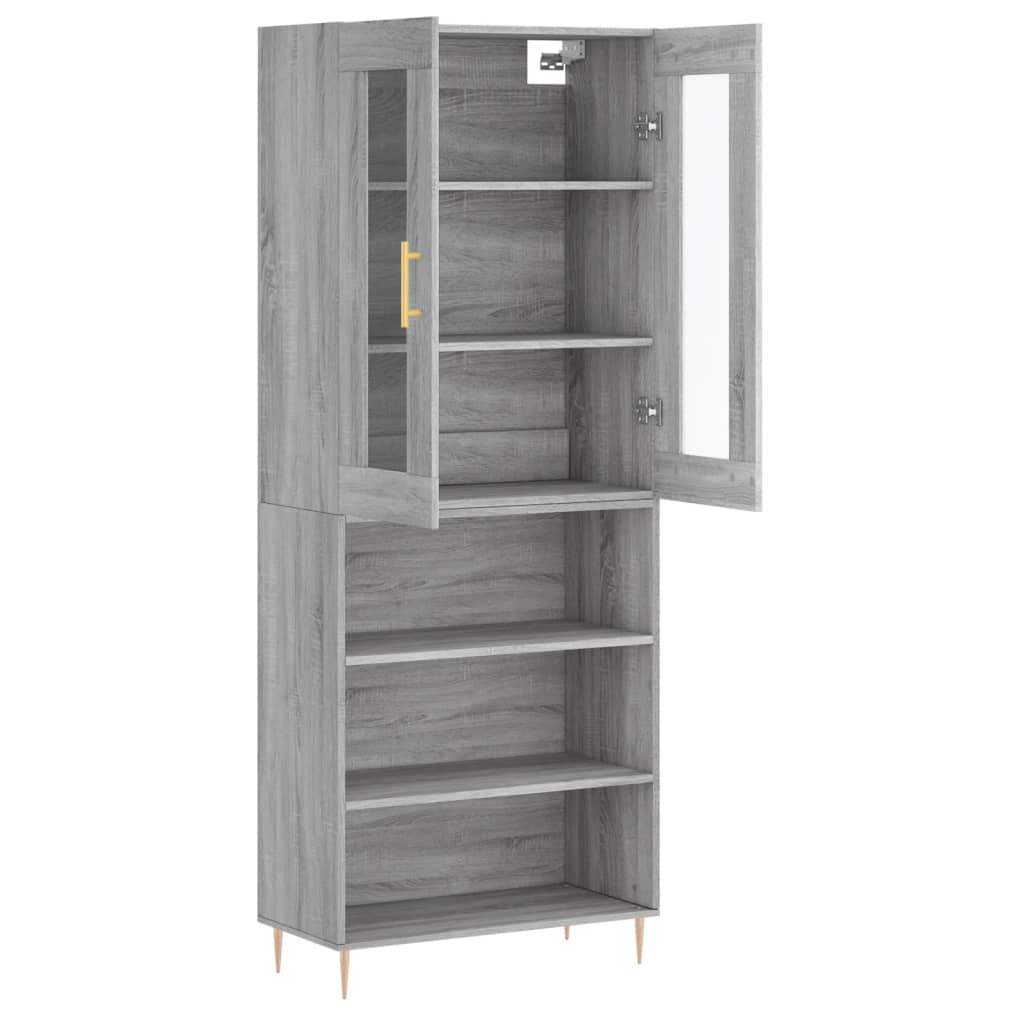 Dulap înalt, gri sonoma, 69,5x34x180 cm, lemn compozit GartenMobel Dekor