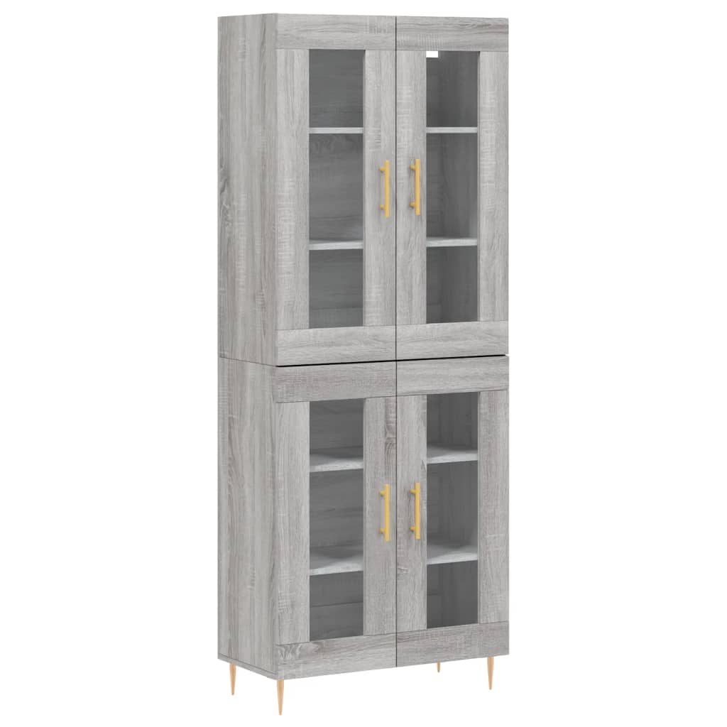 Dulap înalt, gri sonoma, 69,5x34x180 cm, lemn compozit GartenMobel Dekor