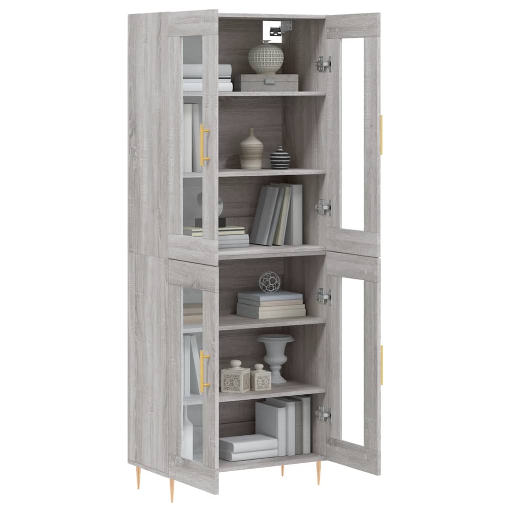 Dulap înalt, gri sonoma, 69,5x34x180 cm, lemn compozit GartenMobel Dekor