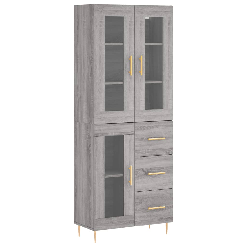 Dulap înalt, gri sonoma, 69,5x34x180 cm, lemn compozit GartenMobel Dekor