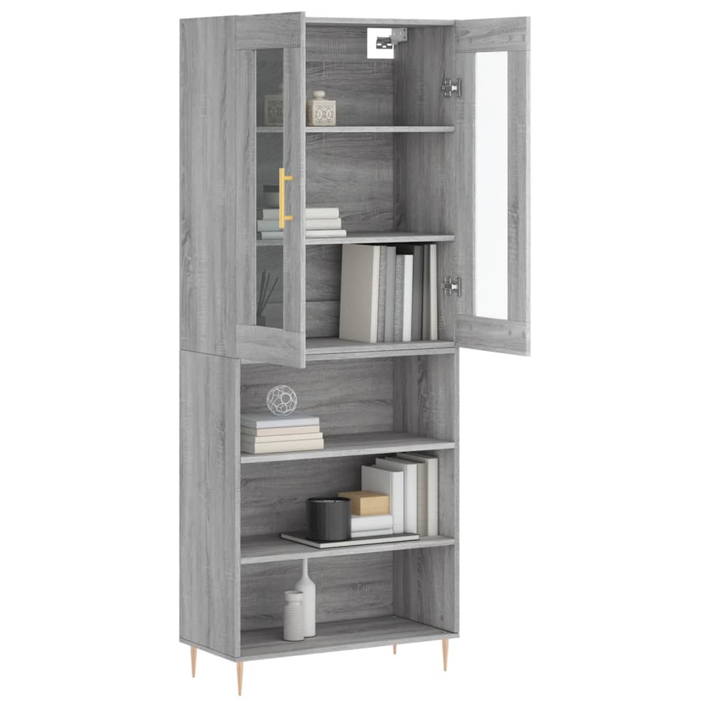 Dulap înalt, gri sonoma, 69,5x34x180 cm, lemn compozit GartenMobel Dekor