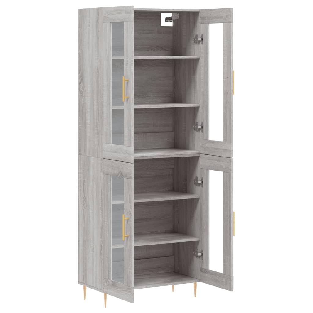 Dulap înalt, gri sonoma, 69,5x34x180 cm, lemn compozit GartenMobel Dekor