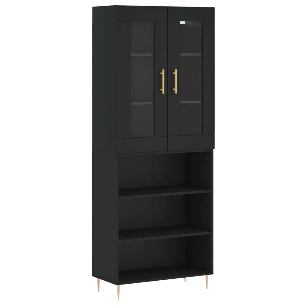Dulap înalt, negru, 69,5x34x180 cm, lemn compozit GartenMobel Dekor