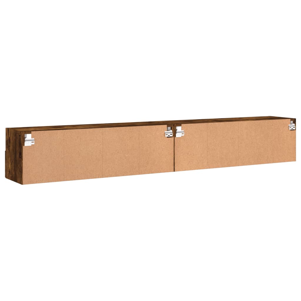Dulapuri TV de perete 2 buc. stejar fumuriu 100x30x30 cm lemn GartenMobel Dekor