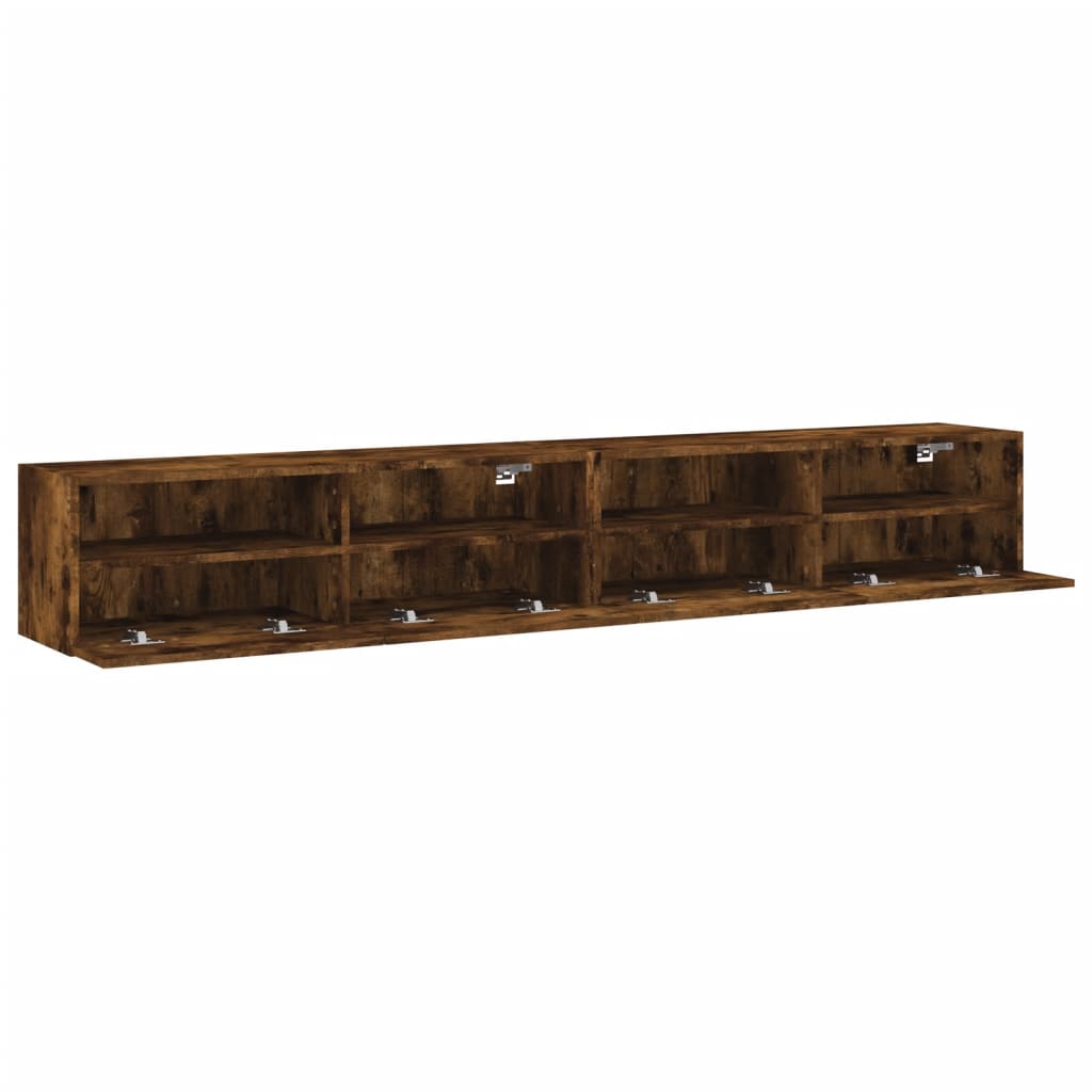 Dulapuri TV de perete 2 buc. stejar fumuriu 100x30x30 cm lemn GartenMobel Dekor