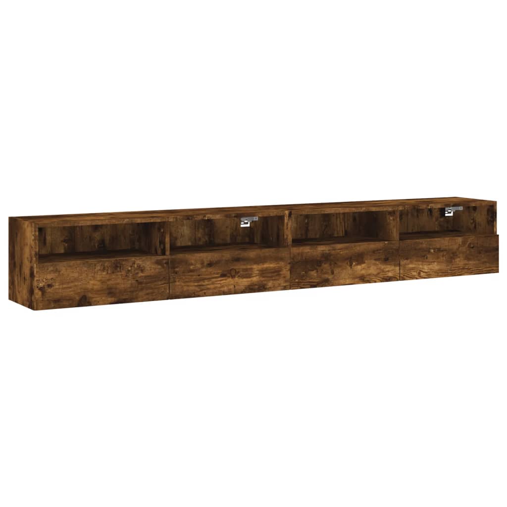 Dulapuri TV de perete 2 buc. stejar fumuriu 100x30x30 cm lemn GartenMobel Dekor
