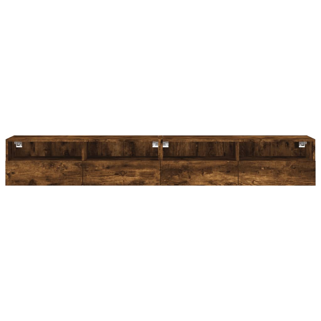 Dulapuri TV de perete 2 buc. stejar fumuriu 100x30x30 cm lemn GartenMobel Dekor