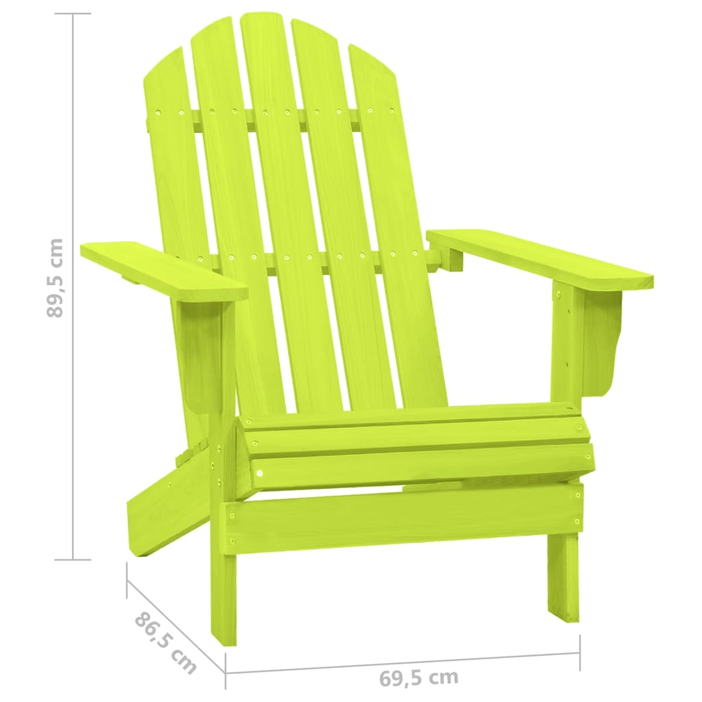 Scaun de grădină Adirondack, verde, lemn masiv de brad GartenMobel Dekor