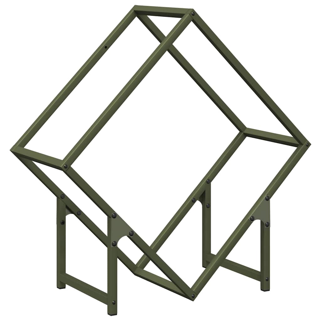 Suport pentru lemne de foc Verde măsline Oțel laminat la rece GartenMobel Dekor