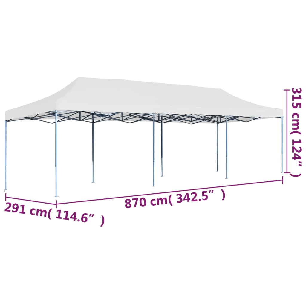 Cort de petrecere pliabil, alb, 3 x 9 m GartenMobel Dekor