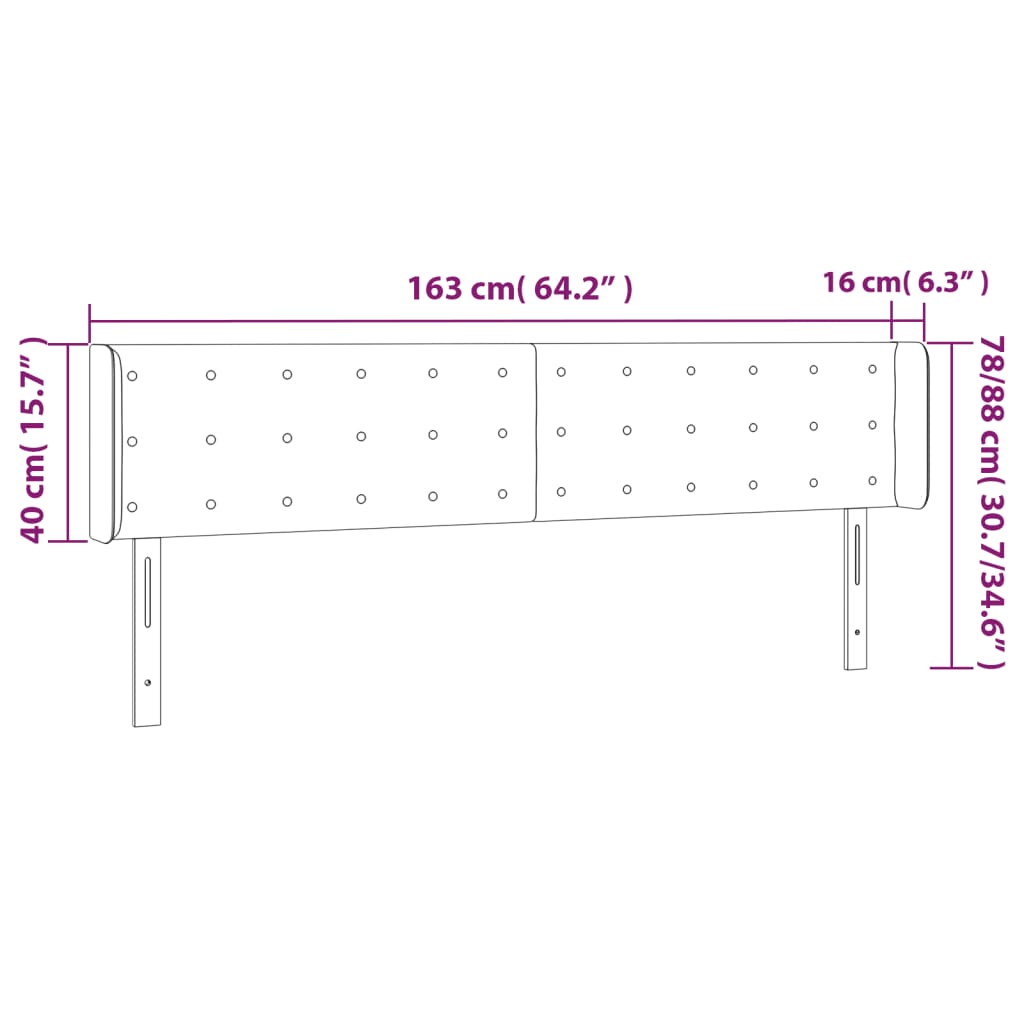 Tăblie de pat cu aripioare alb 163x16x78/88 cm piele ecologică GartenMobel Dekor