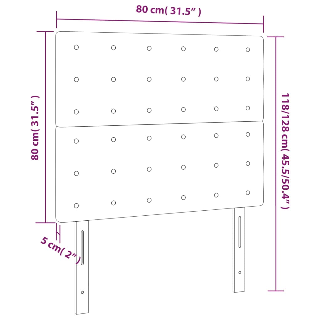 Tăblii de pat, 2 buc, albastru închis, 80x5x78/88 cm, catifea GartenMobel Dekor