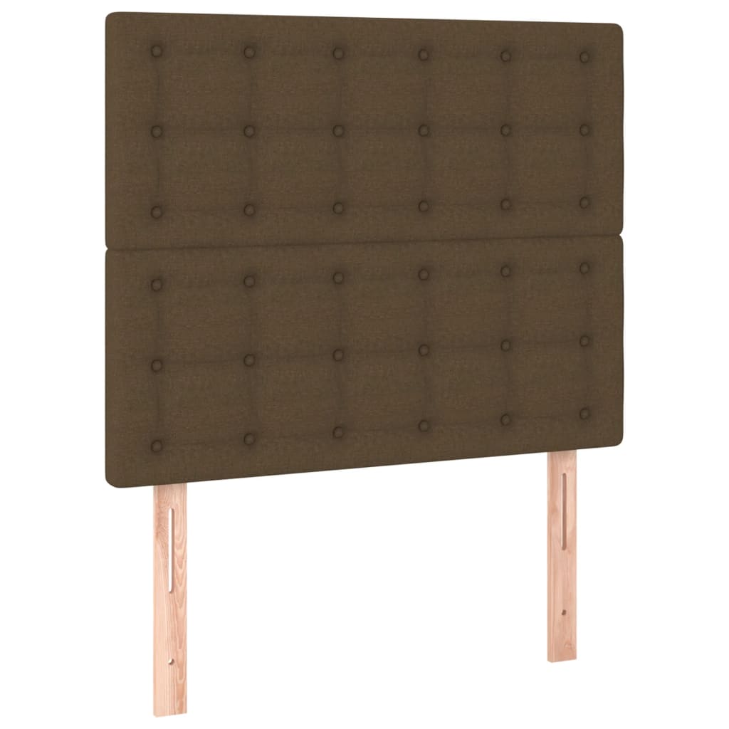 Tăblii de pat, 2 buc, maro închis, 80x5x78/88 cm, textil GartenMobel Dekor