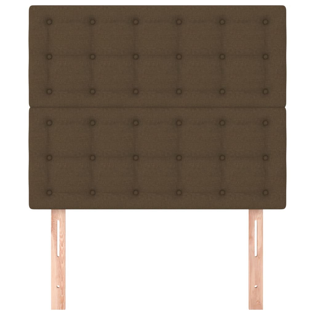 Tăblii de pat, 2 buc, maro închis, 80x5x78/88 cm, textil GartenMobel Dekor
