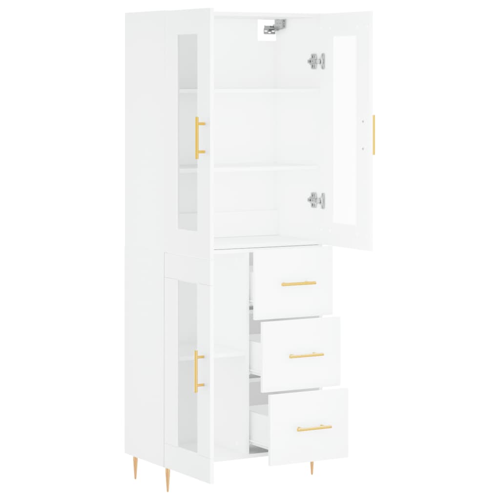Dulap înalt, alb, 69,5x34x180 cm, lemn compozit GartenMobel Dekor