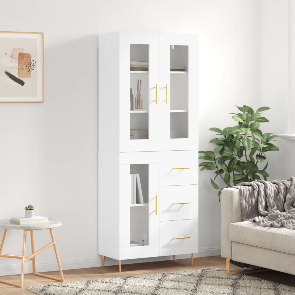 Dulap înalt, alb, 69,5x34x180 cm, lemn compozit GartenMobel Dekor