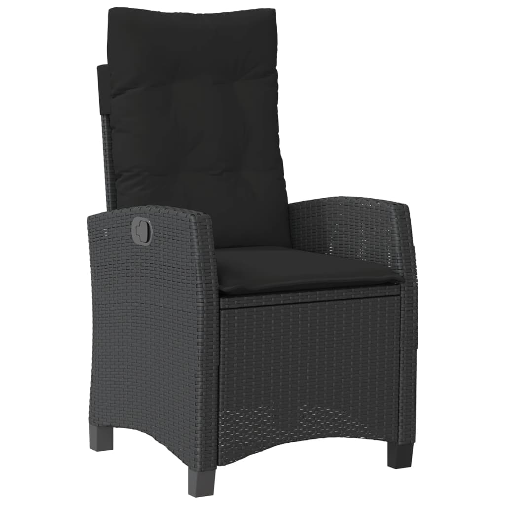 Set mobilier de grădină cu perne, 5 piese, negru, poliratan GartenMobel Dekor