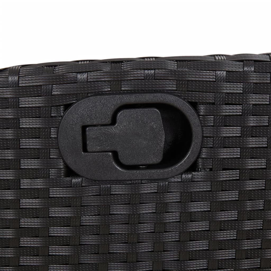 Set mobilier de grădină cu perne, 7 piese, negru, poliratan GartenMobel Dekor