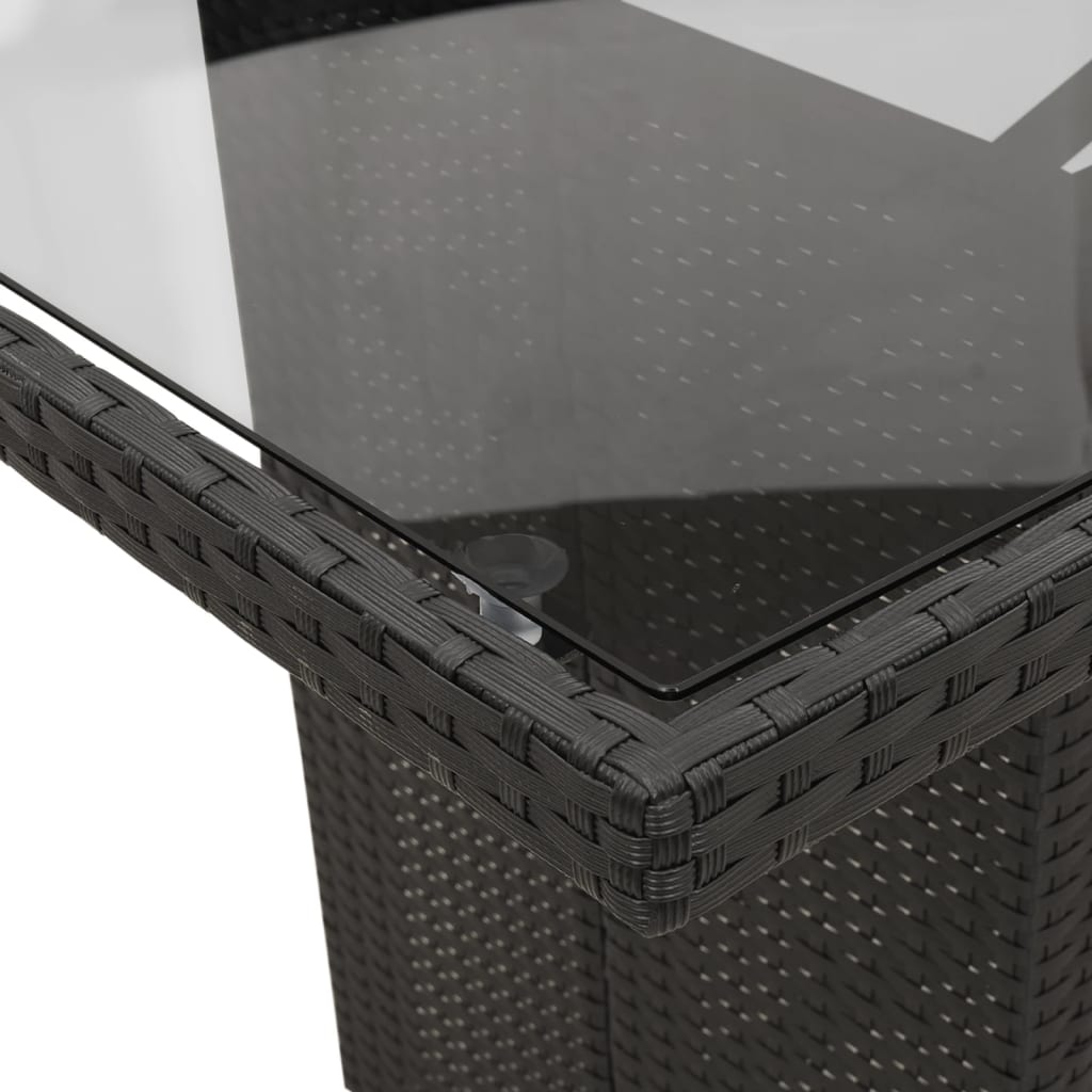 Set mobilier de grădină cu perne, 9 piese, negru, poliratan GartenMobel Dekor