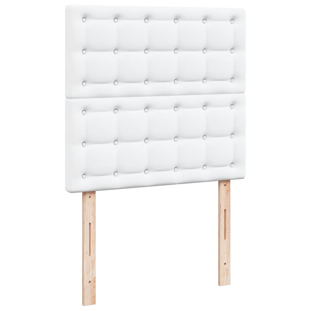 Pat box spring cu saltea, alb, 80x200 cm, piele ecologică GartenMobel Dekor