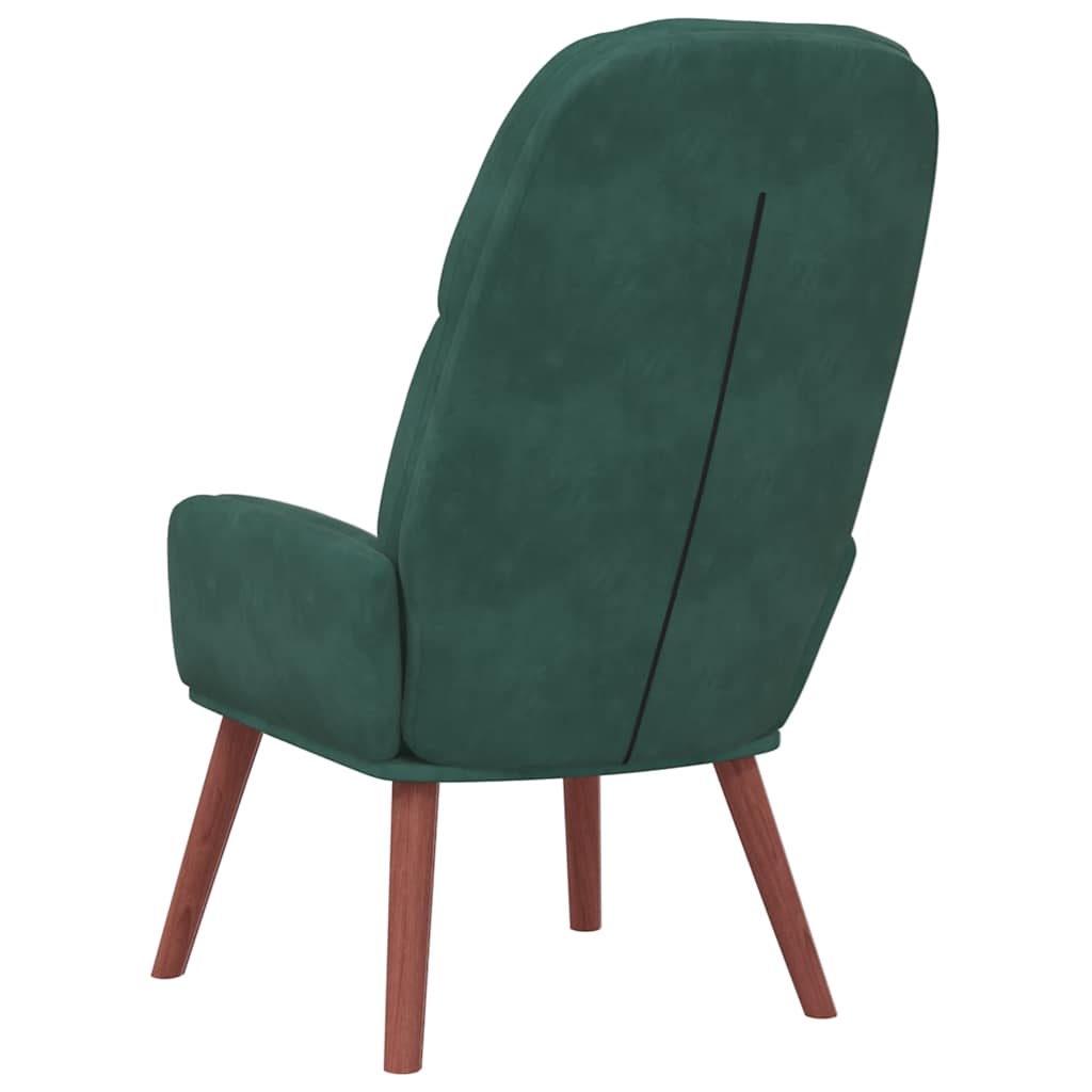 Scaun de relaxare, verde închis, catifea GartenMobel Dekor