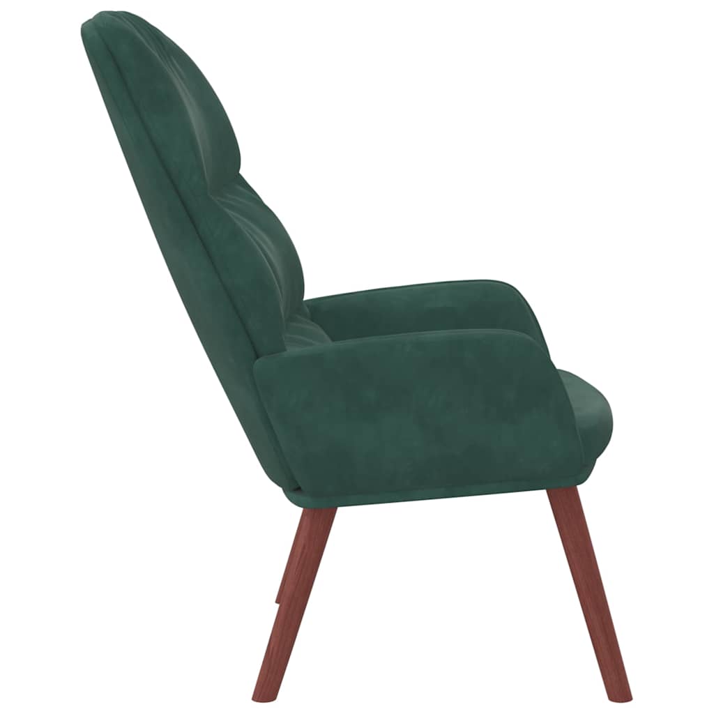 Scaun de relaxare, verde închis, catifea GartenMobel Dekor