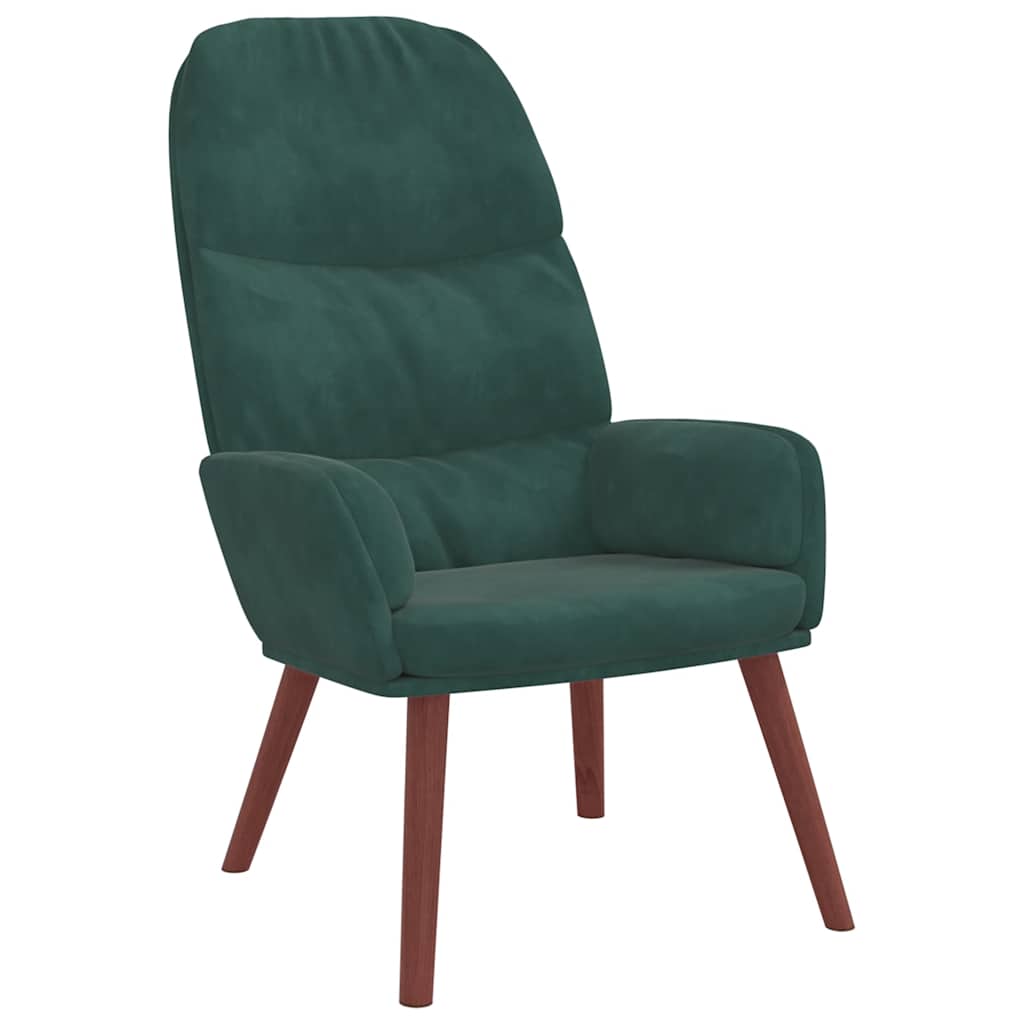 Scaun de relaxare, verde închis, catifea GartenMobel Dekor