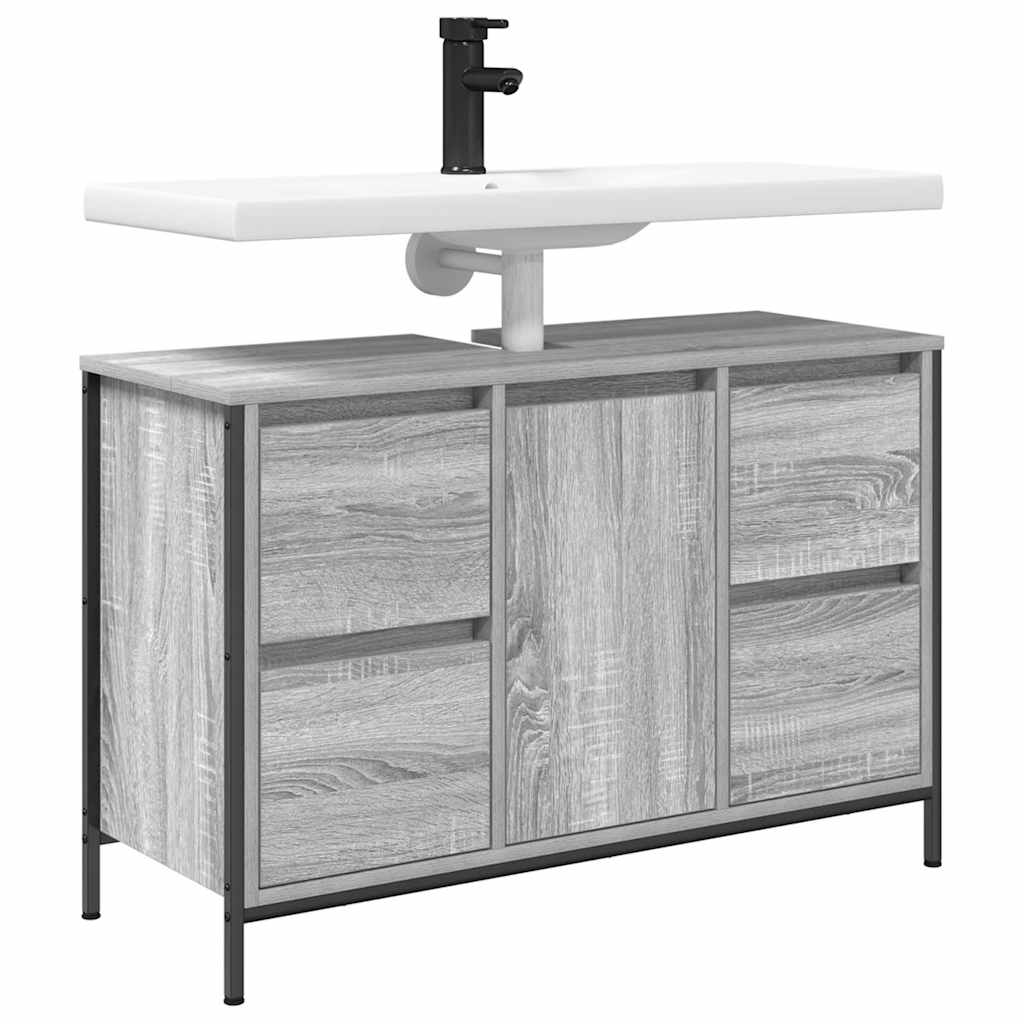 Dulap pentru chiuvetă cu sertare Gri Sonoma 90x34,5x60 cm GartenMobel Dekor