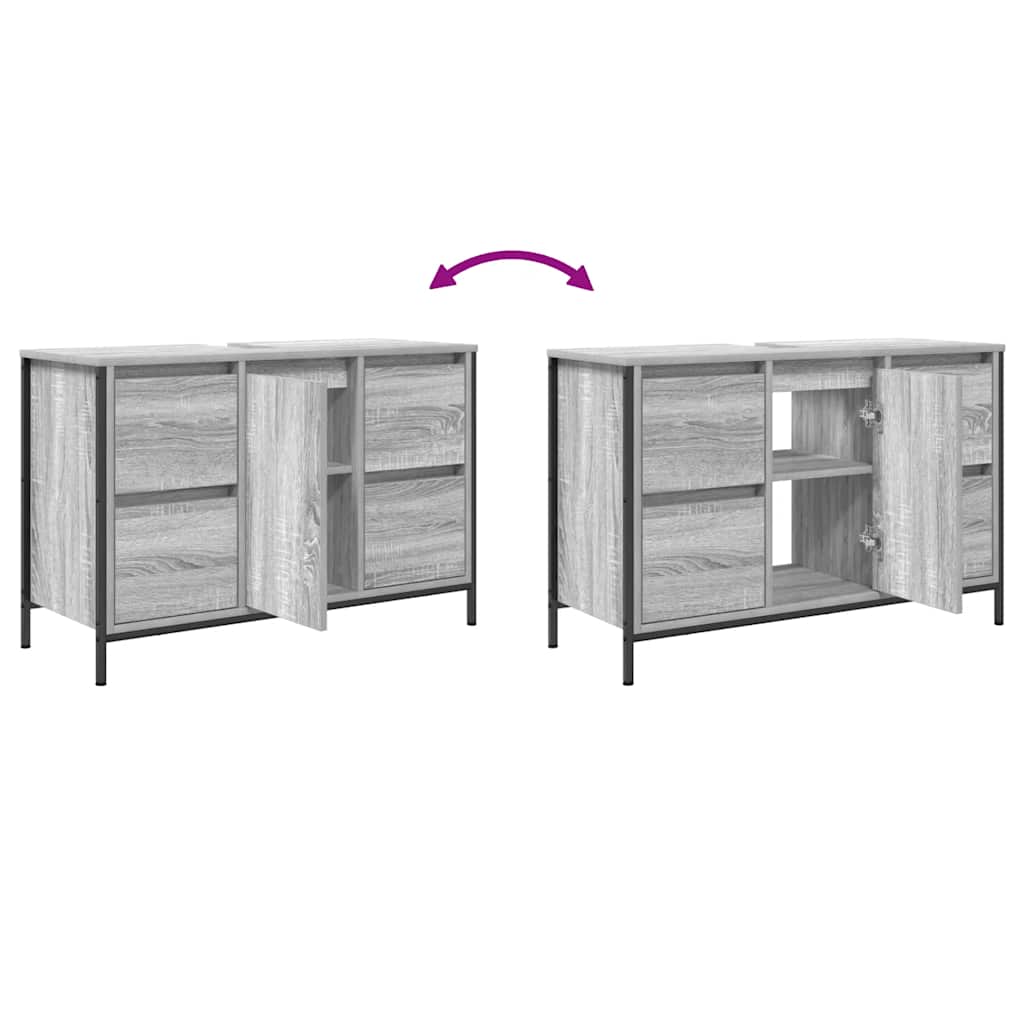 Dulap pentru chiuvetă cu sertare Gri Sonoma 90x34,5x60 cm GartenMobel Dekor