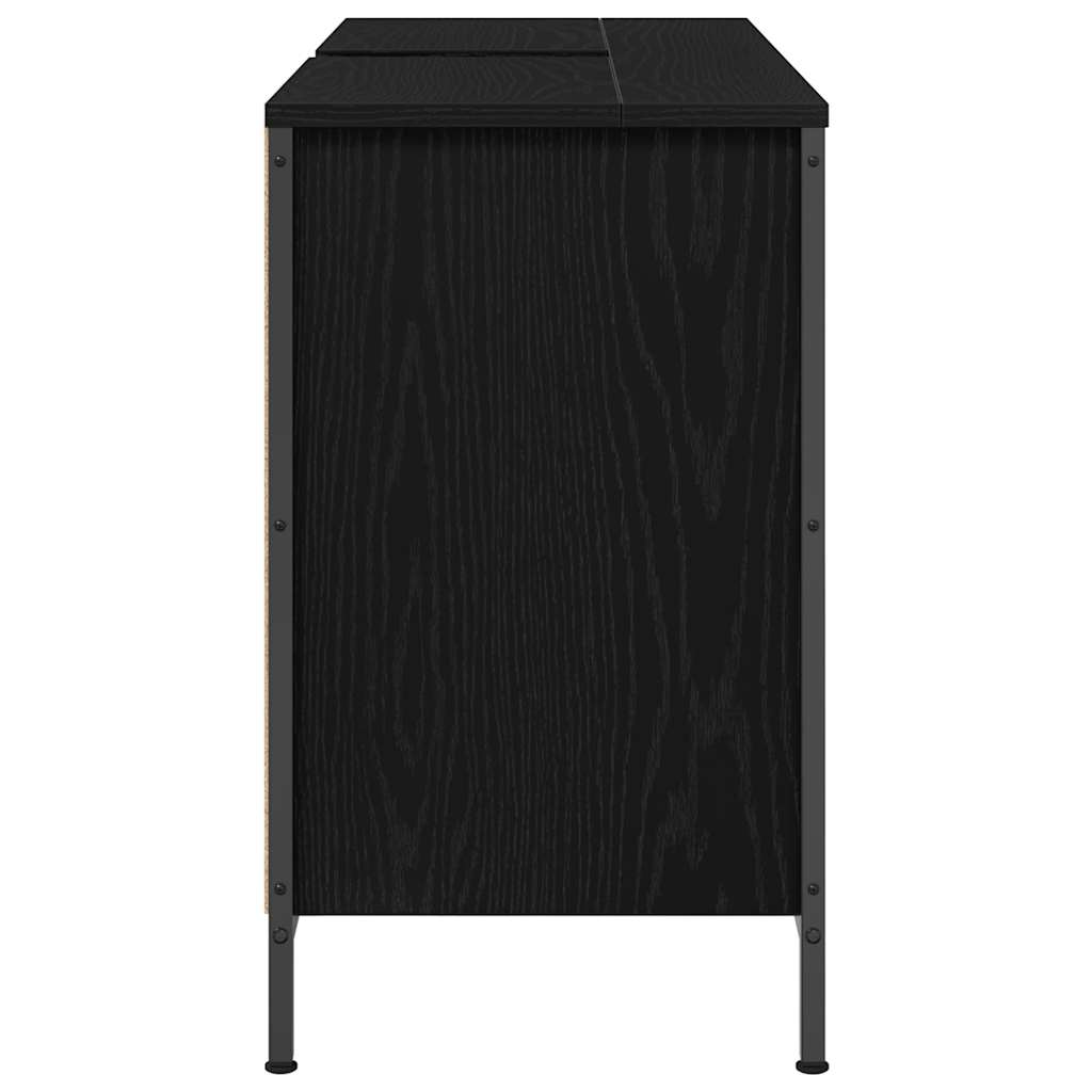 Dulap pentru chiuvetă cu sertare Stejar negru 90x34,5x60 cm GartenMobel Dekor