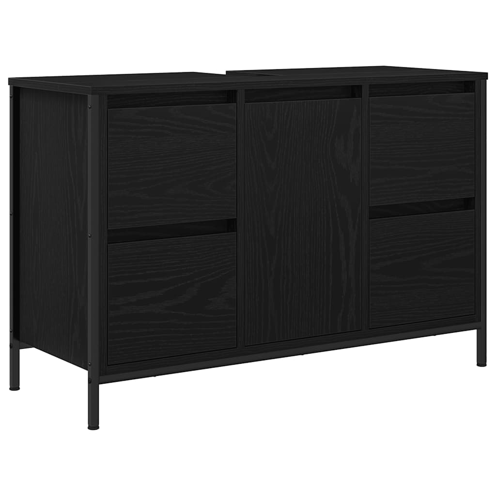 Dulap pentru chiuvetă cu sertare Stejar negru 90x34,5x60 cm GartenMobel Dekor