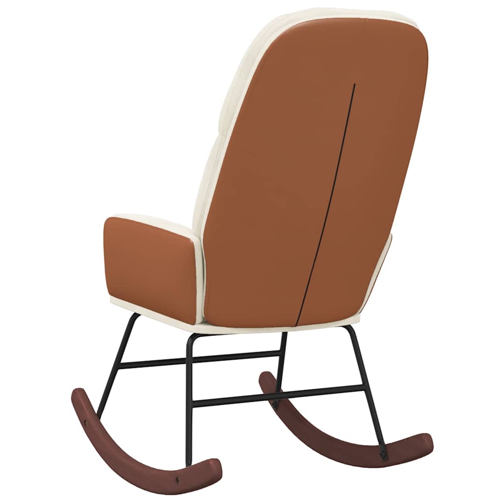 Scaun balansoar, alb crem, catifea GartenMobel Dekor