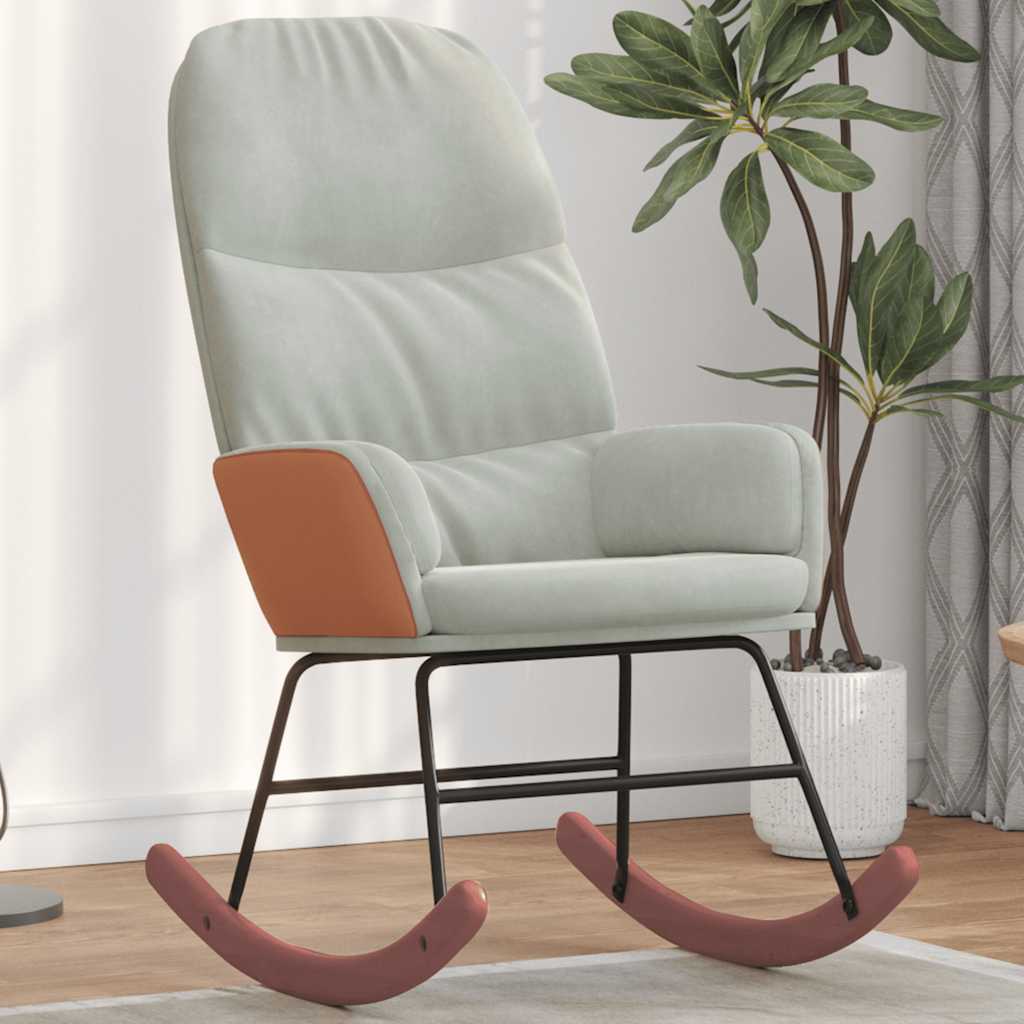 Scaun balansoar, gri deschis, catifea GartenMobel Dekor