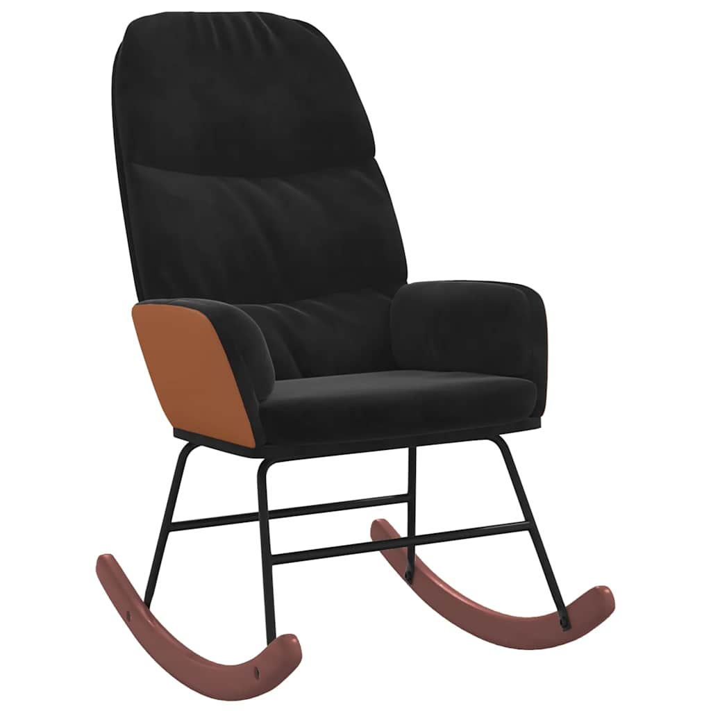 Scaun balansoar, negru, catifea GartenMobel Dekor
