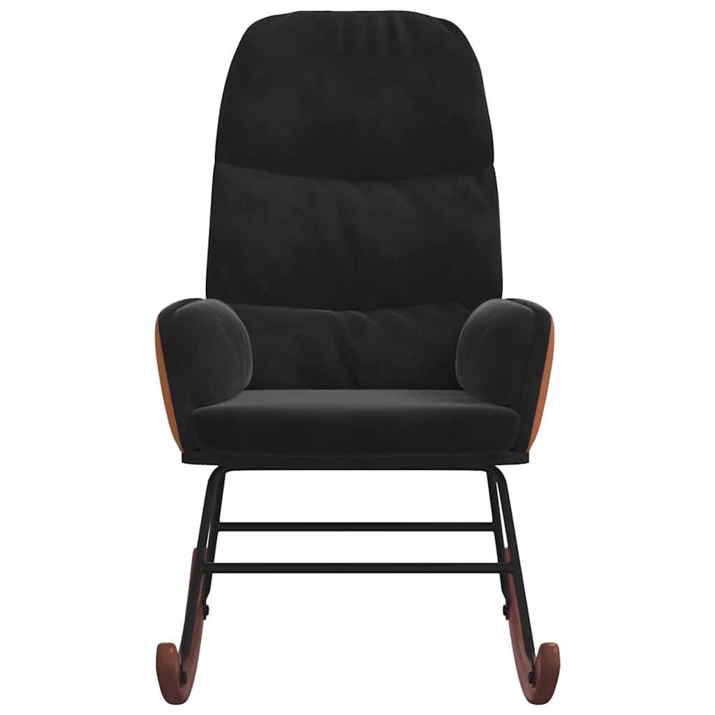 Scaun balansoar, negru, catifea GartenMobel Dekor