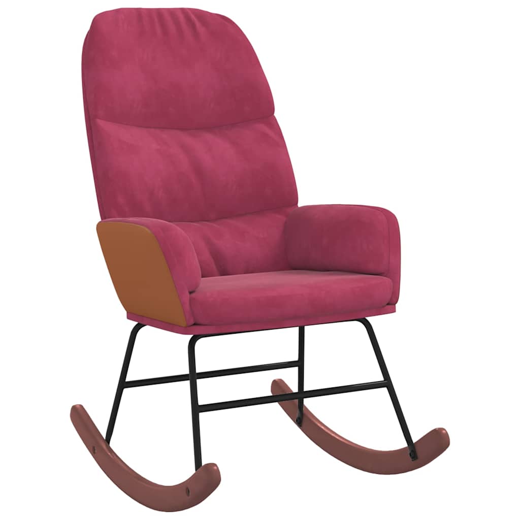 Scaun balansoar, roșu vin, catifea GartenMobel Dekor