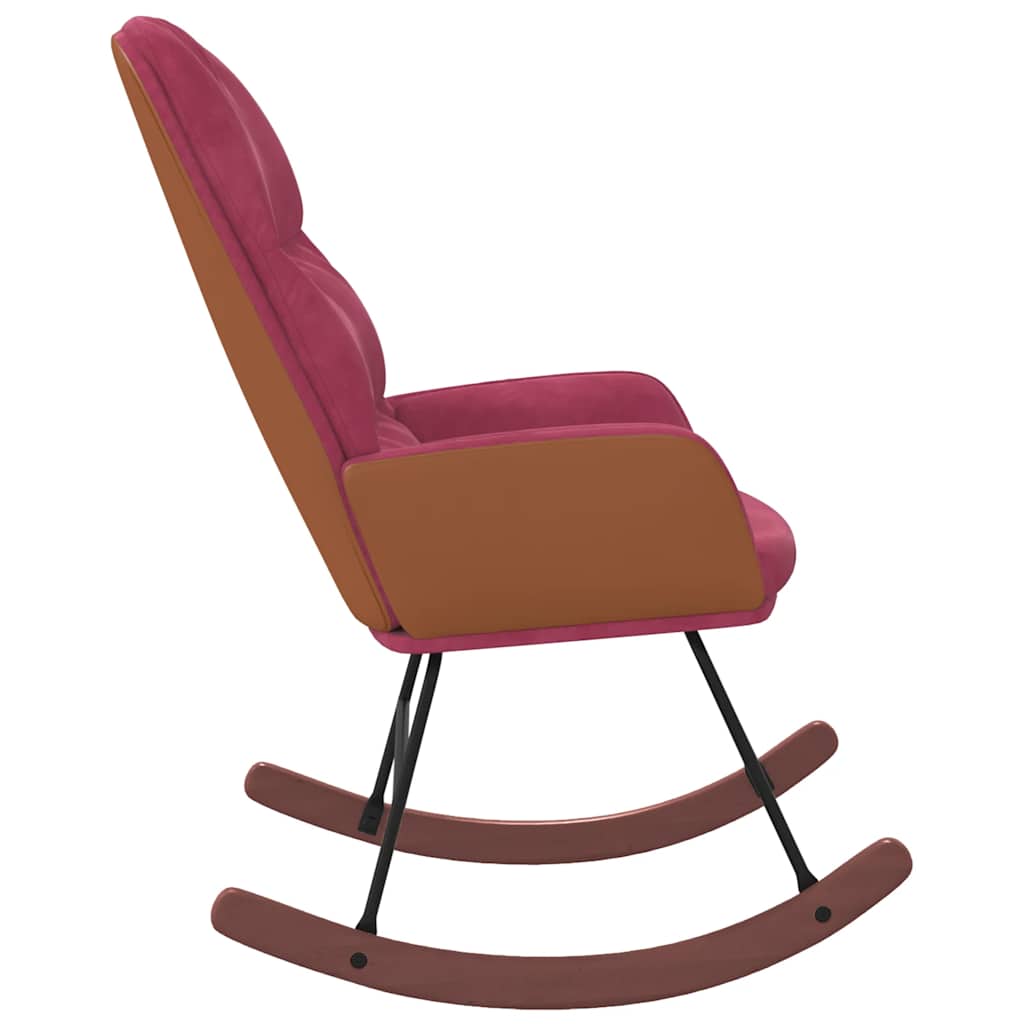 Scaun balansoar, roșu vin, catifea GartenMobel Dekor