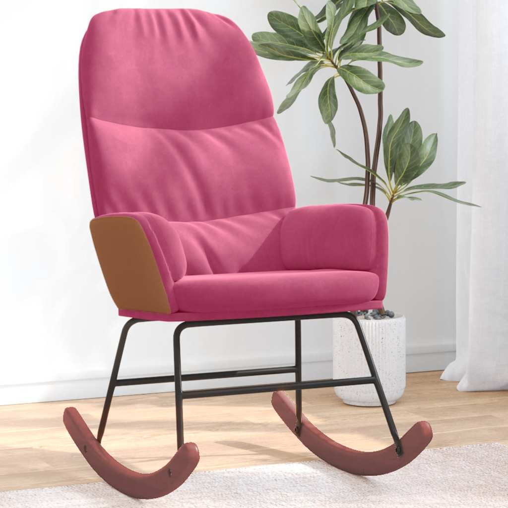 Scaun balansoar, roșu vin, catifea GartenMobel Dekor