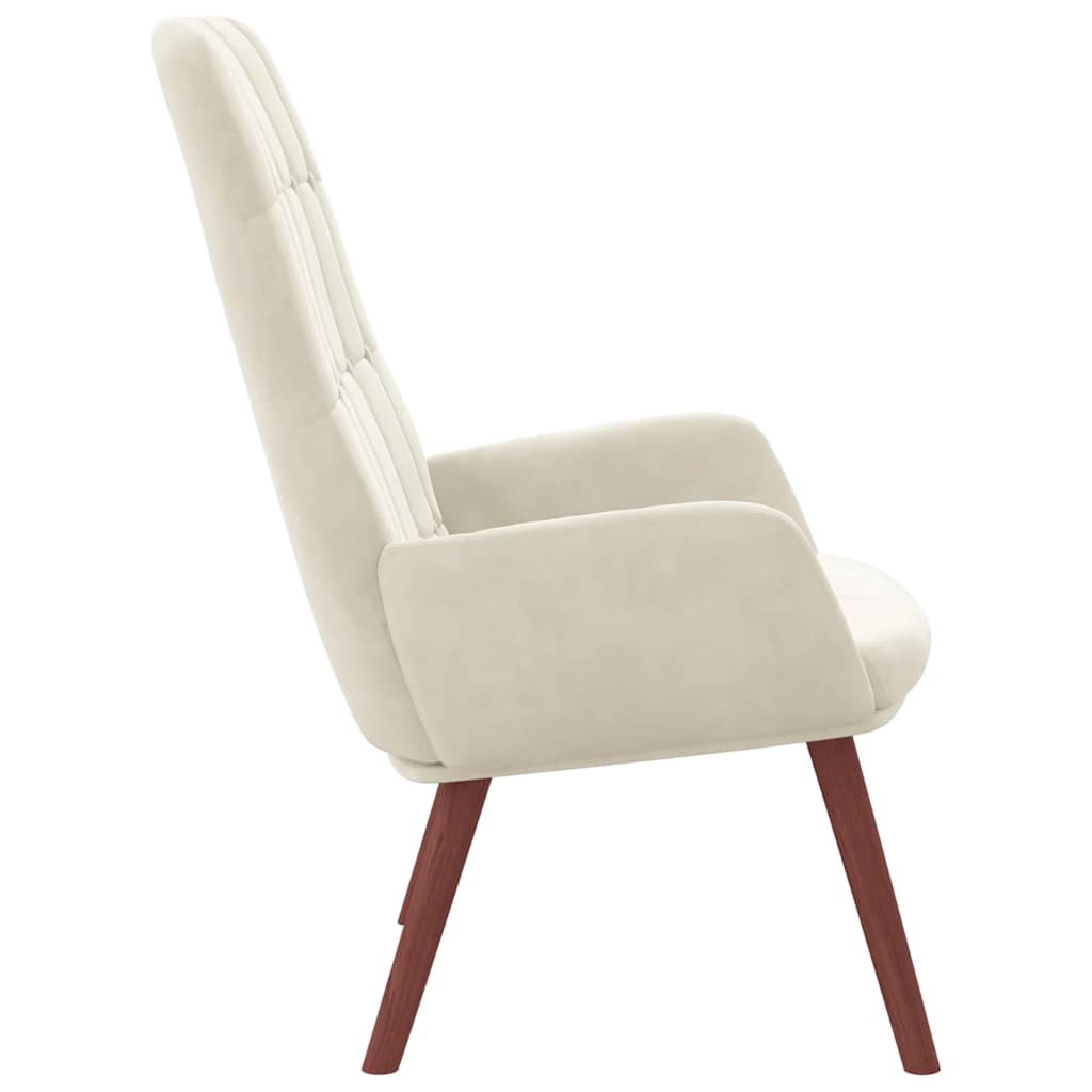 Scaun de relaxare, alb crem, catifea GartenMobel Dekor