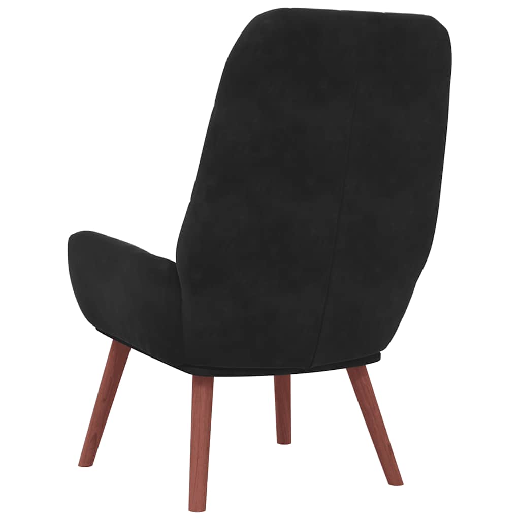 Scaun de relaxare, negru, catifea GartenMobel Dekor