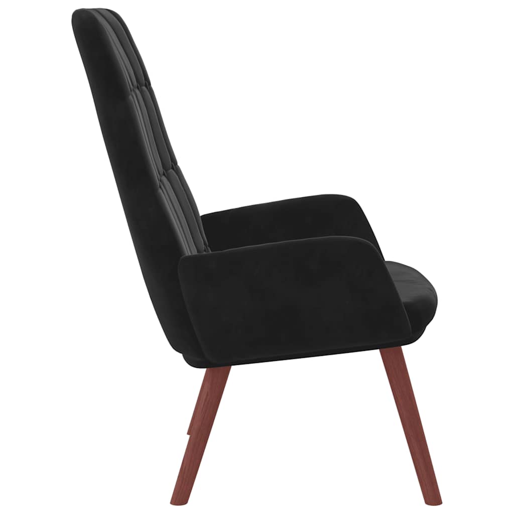 Scaun de relaxare, negru, catifea GartenMobel Dekor