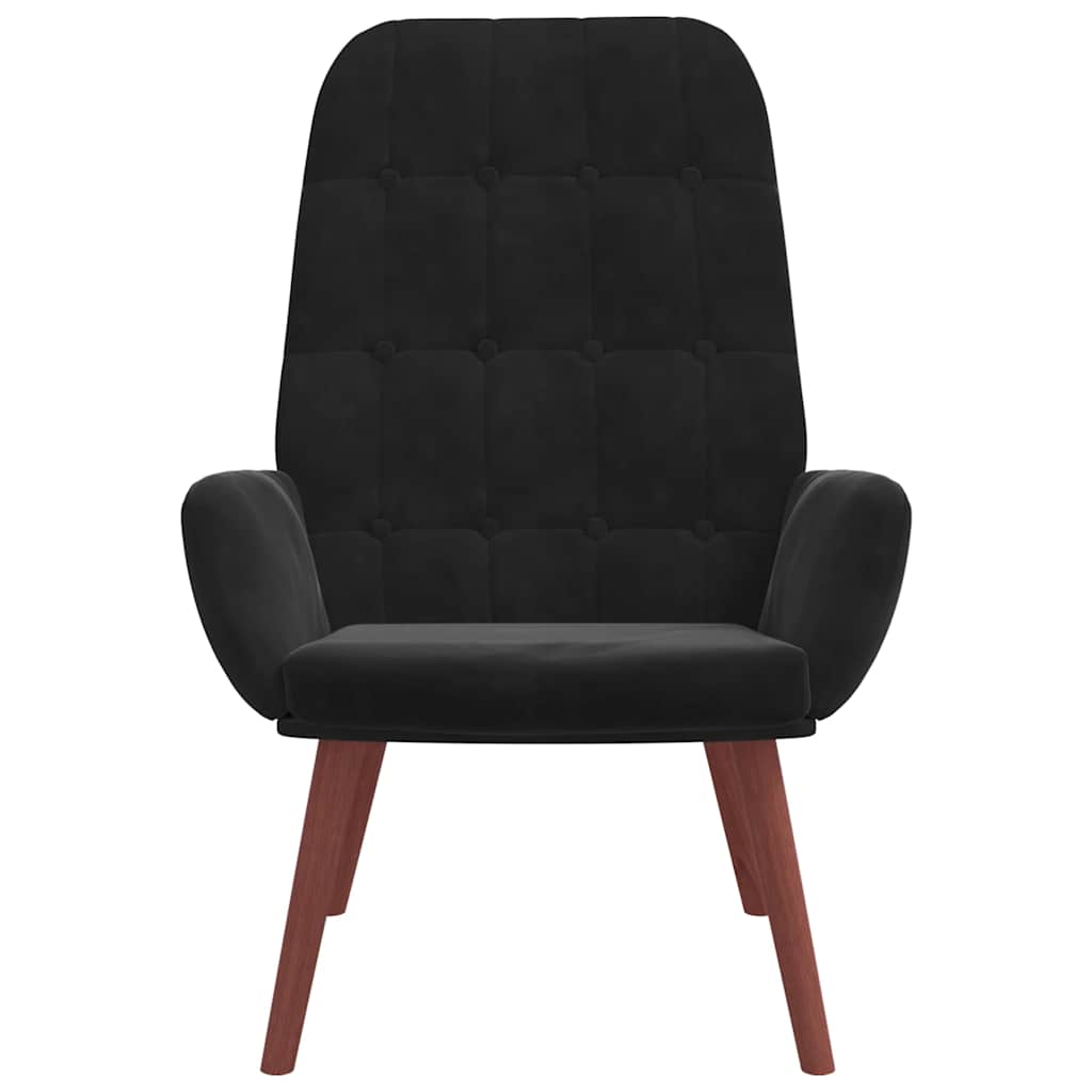 Scaun de relaxare, negru, catifea GartenMobel Dekor