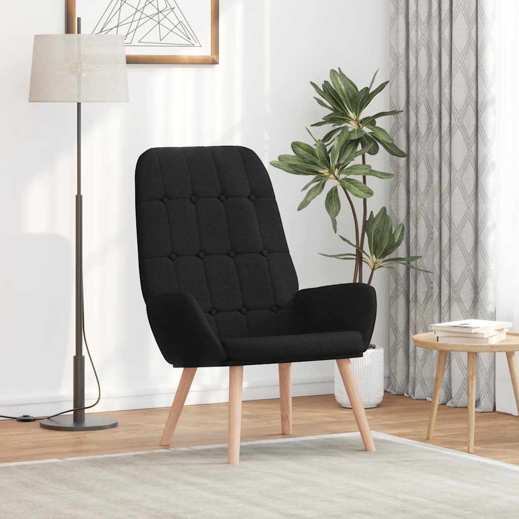 Scaun de relaxare, negru, material textil GartenMobel Dekor