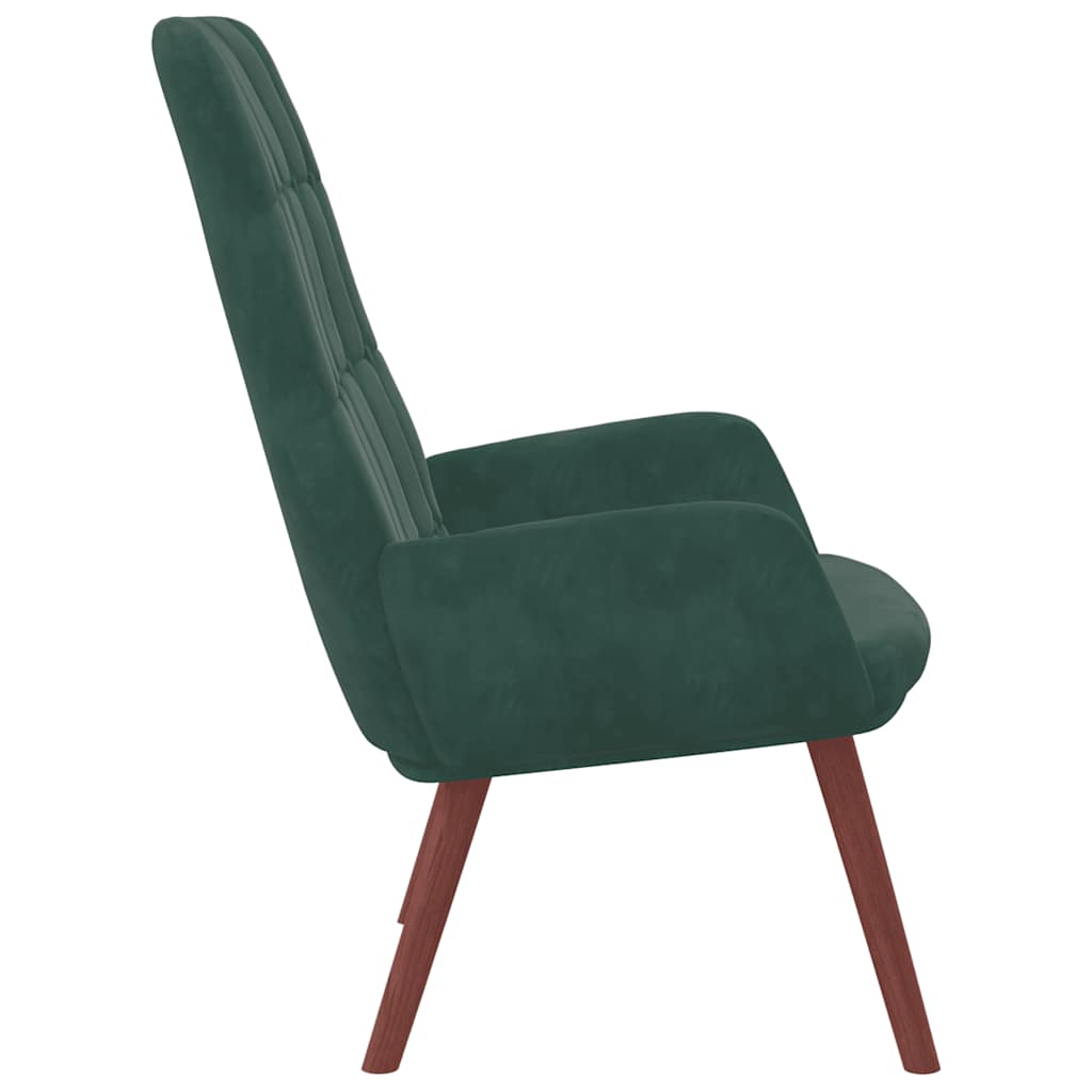 Scaun de relaxare, verde închis, catifea GartenMobel Dekor