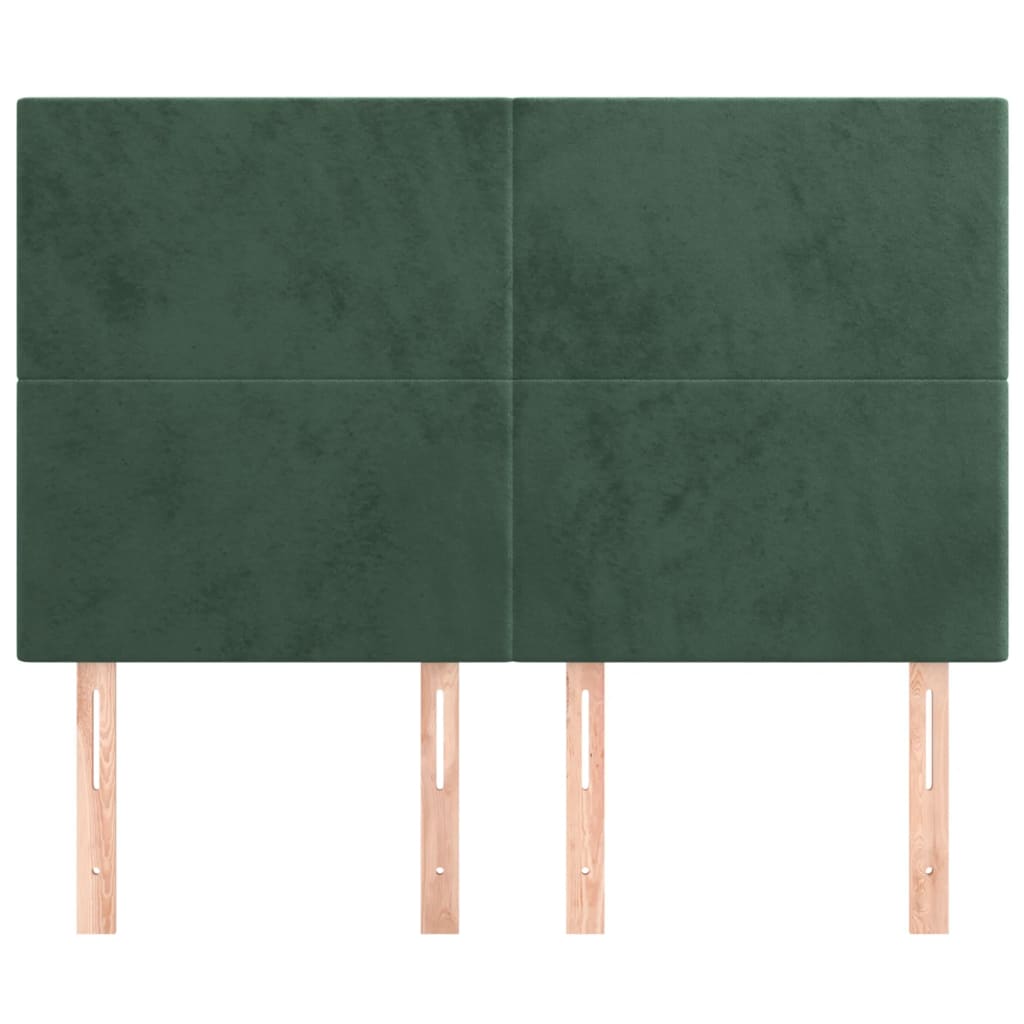 Tăblii de pat, 4 buc, verde închis, 72x5x78/88 cm, catifea GartenMobel Dekor
