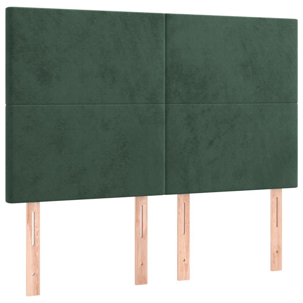 Tăblii de pat, 4 buc, verde închis, 72x5x78/88 cm, catifea GartenMobel Dekor