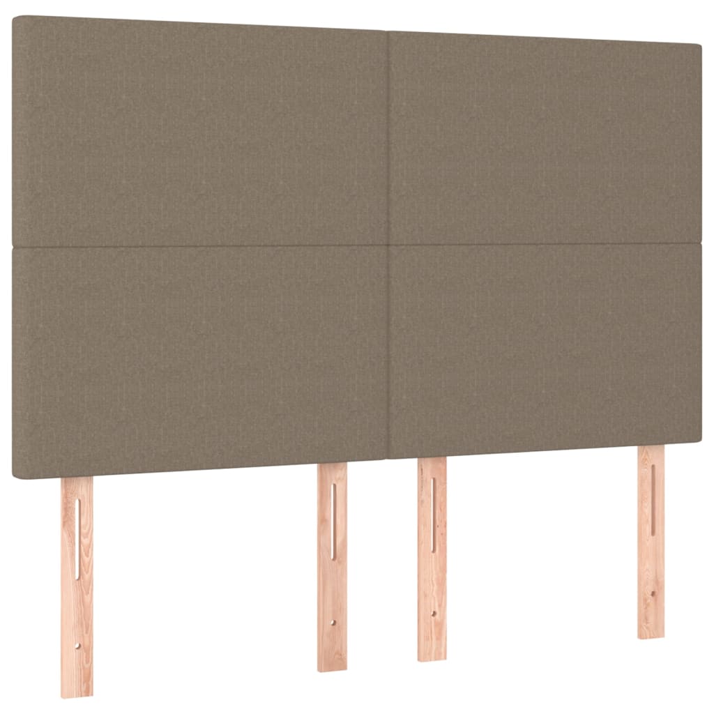 Pat box spring cu saltea, gri taupe, 140x200 cm, textil GartenMobel Dekor