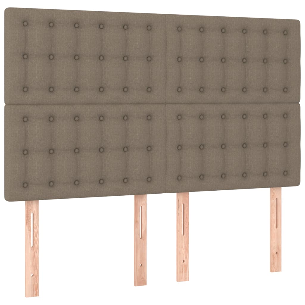Pat box spring cu saltea, gri taupe, 140x200 cm, textil GartenMobel Dekor