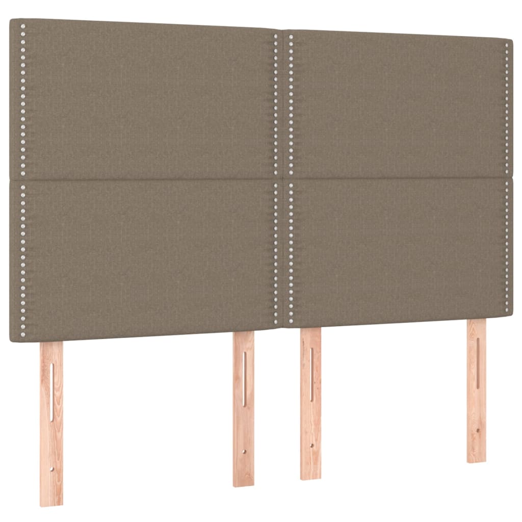 Pat box spring cu saltea, gri taupe, 140x200 cm, textil GartenMobel Dekor