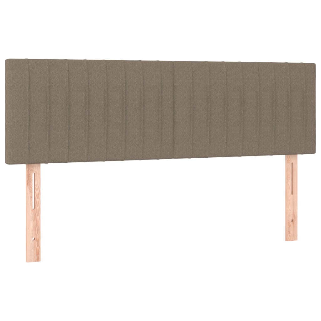 Pat cu arcuri, saltea și LED, gri taupe, 140x190 cm, textil GartenMobel Dekor